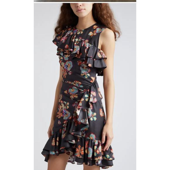 Ulla Johnson Candace Floral Silk Dress Size 0 - Picture 6 of 12